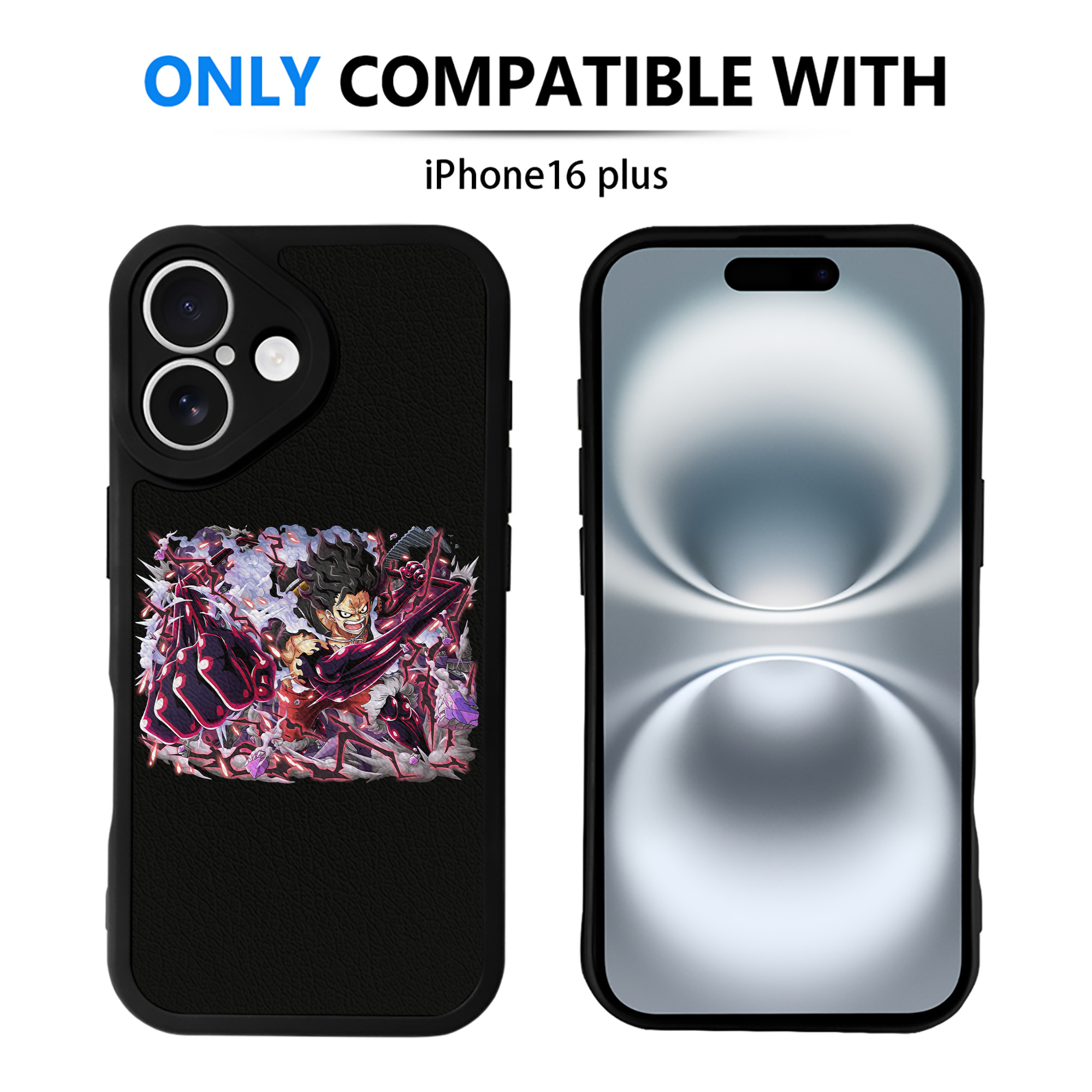 （画像用） ワンピース モンキー・D・ルフィ ONE PIECE Monkey D. Luffy 【iPhone 16シリーズ対応】シリコンスマホケース（レザー調） 材質：シリコン